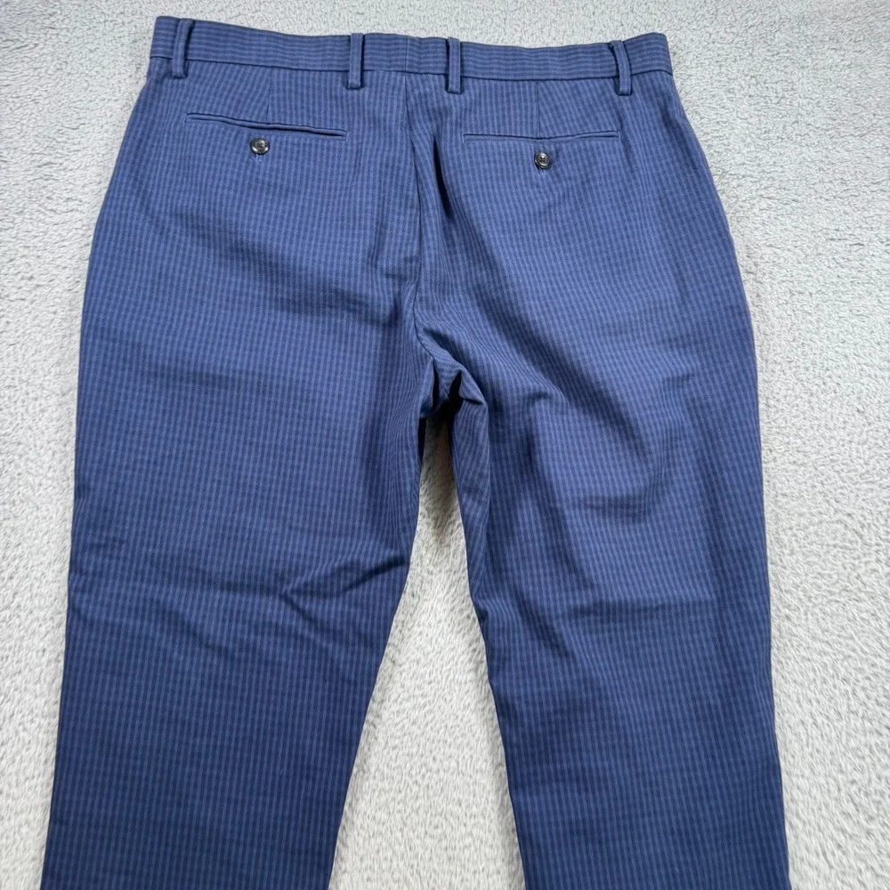 Banana Republic Slim Tapered Blue Micro Check Stretch Pants Mens 35x30 Workwear